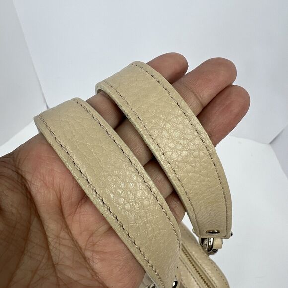 Kate Spade Georgina Gold coast Tan Cream Quilted Leather Satchel Bag Chain Bag - Picture 7 of 14